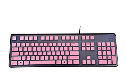 LEZE Keyboard Cover for Dell KB212-B & Dell 2GR91 4G481 KB4021 Slim USB 104-Key Keyboard, Dell KB212-B Keyboard Skin Protector - Pink - Image 4