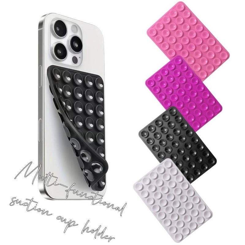 Multifunctional Portable Dual Sided Suction Cup Phone Holder With Black Color And Random Postcard iPhone and Android Device Accessory Adjustable Angles Compact Design Ideal for Makeup - Image 1