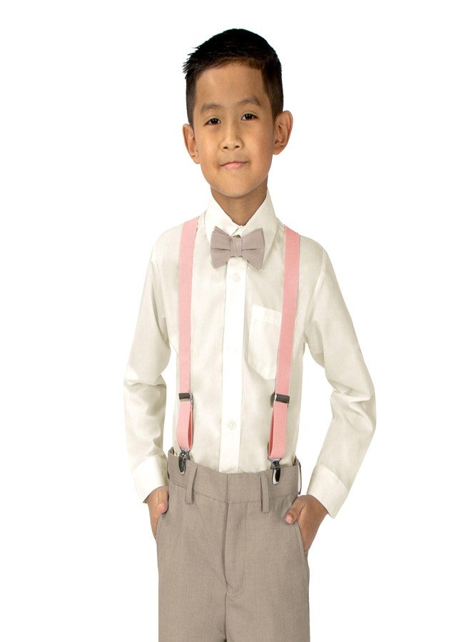 Spring Notion Boys' Linen Blend Bow Tie, Tan Medium - Image 3