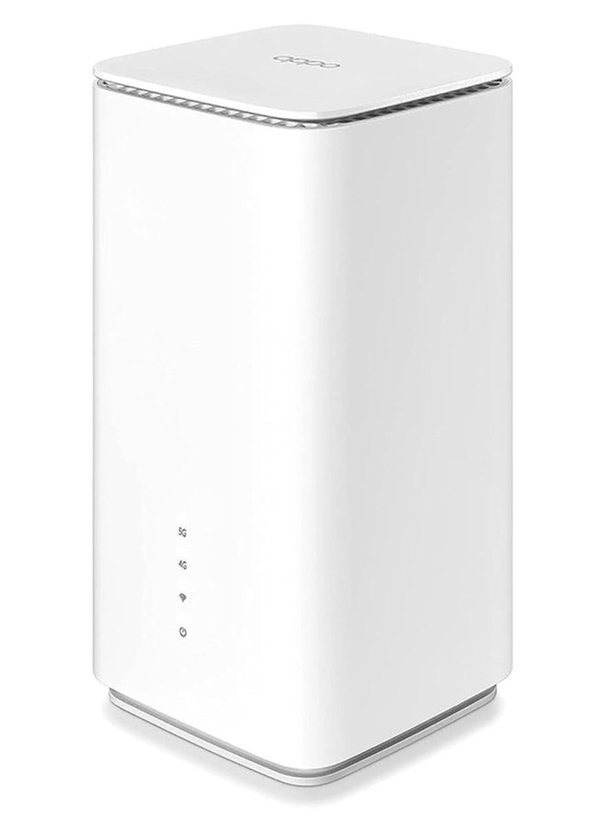 OPPO 5G CPE T1a Router With Sim Slot LTE Cat20 WiFi Hotspot Wi-Fi 6 AX1800, Up to 4.07Gbps, 4X4 MIMO, Connect up to 32 Devices White