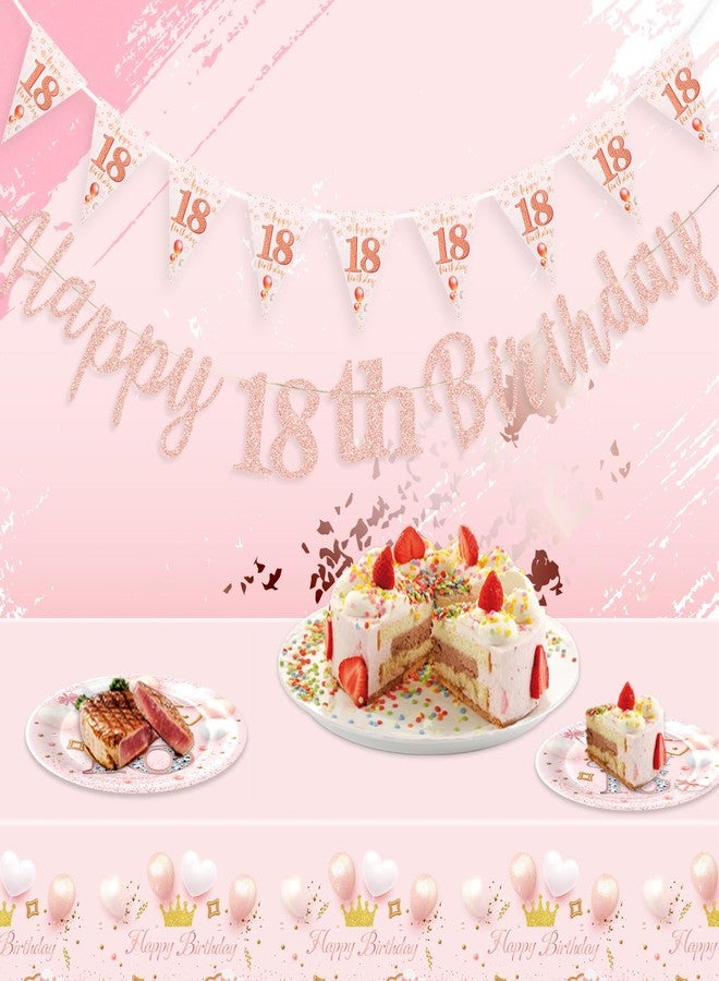 MAGLAUG 18th Birthday Banner Girls, Happy18th Birthday Banners 18th Birthday Decorations Banners for Girls Her Party Dec Rose Gold (Birthday18th) - Image 2