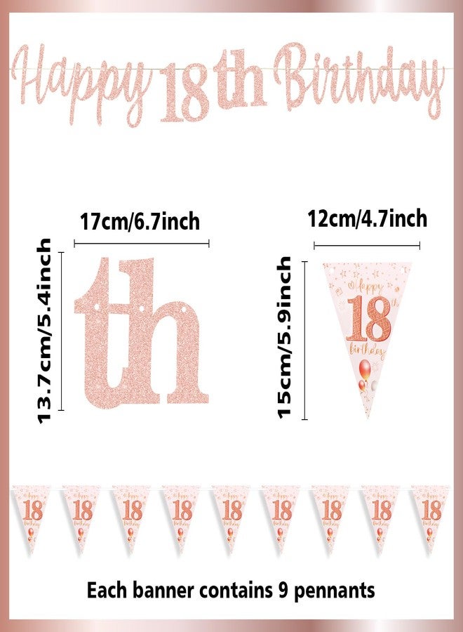MAGLAUG 18th Birthday Banner Girls, Happy18th Birthday Banners 18th Birthday Decorations Banners for Girls Her Party Dec Rose Gold (Birthday18th) - Image 3