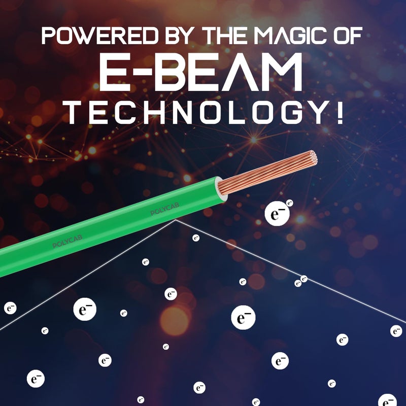 Polycab Suprema 1.5 sqmm Electron beam technology housewire|1.505C heat withstand capacity| No melt-No drip PVC insulation| 60 years product life|85% higher current carrying capacity|90M coil【Green】 - Image 3