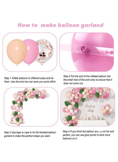 Zeemey 132PCS DIY Balloon Garland Hawaiian Summer Party Tropical Flamingo Theme Party Decor Palm Leaves Hot Pink Chrome Green Balloons Garland Perfect for Baby Shower Bridal Shower Birthday Party Decorations  - Image 4