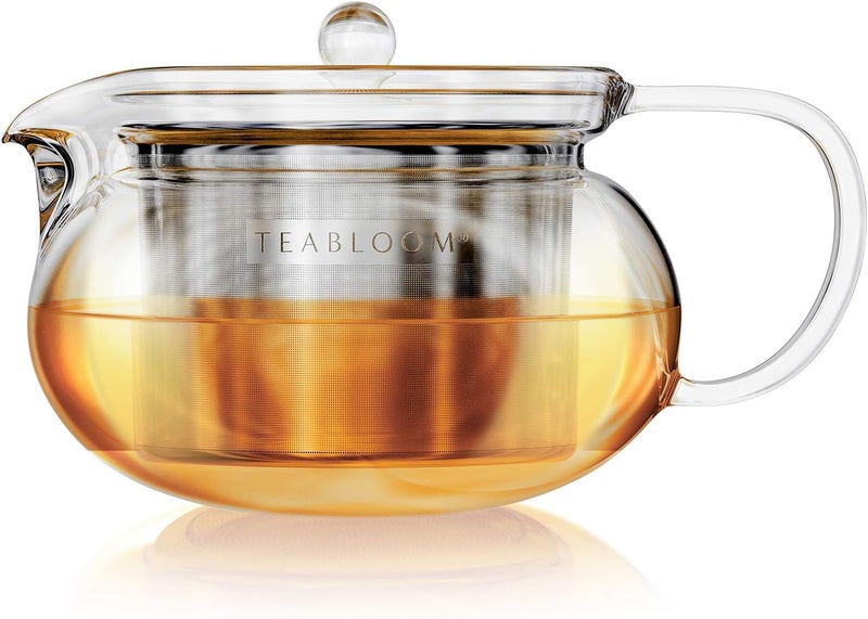 Teabloom Kyoto 2-in-1 Tea Kettle and Tea Maker – Glass Teapot with Removable Loose Tea Infuser – Tea Connoisseur's Choice - Image 1