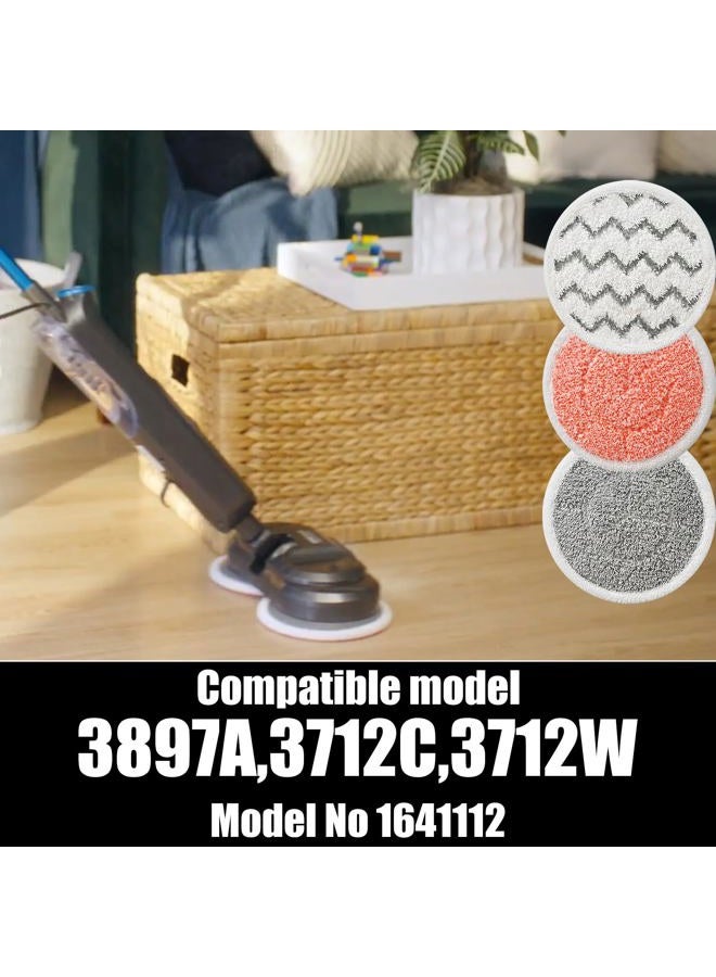 Pmosata Rotating Mop Replacement Pads Compatible with Bissell SpinWave 3897A 3712C 3712W SmartSteam Scrubbing Steam Mop, Spinwave Mop Pads 12 Pack - Image 2