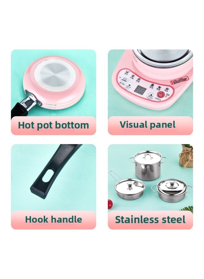 Children's Mini Small Kitchen Real Cooking Full Set Internet Celebrity Play House Cooking Simulation Tableware Stainless Steel Real Cooking Toys-Color:Non-stick Milk Pot-blue (space Aluminum) - Image 5