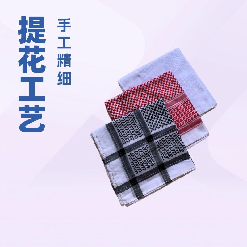 Jacquard Scarf - Versatile Unisex Headwear, Made of Polyester, Available in Red, Black, and  White - Image 2