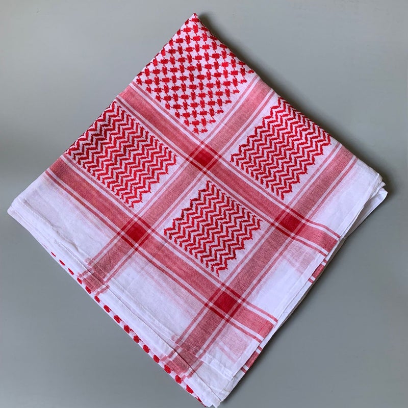 Jacquard Scarf - Versatile Unisex Headwear, Made of Polyester, Available in Red, Black, and  White - Image 1
