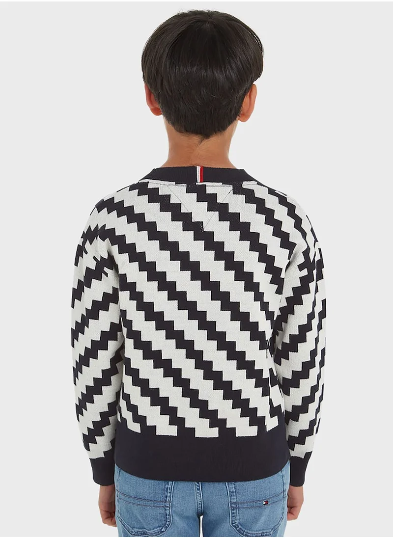 TOMMY HILFIGER Kids Zig Zag Sweater