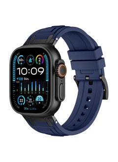 For AppleWatch Strap Ultra2 Triple Armor Silicone Strap For AppleWatch10 Strap-Color:04#Dark Navy Blue-Specifications:38/40/41/42mm