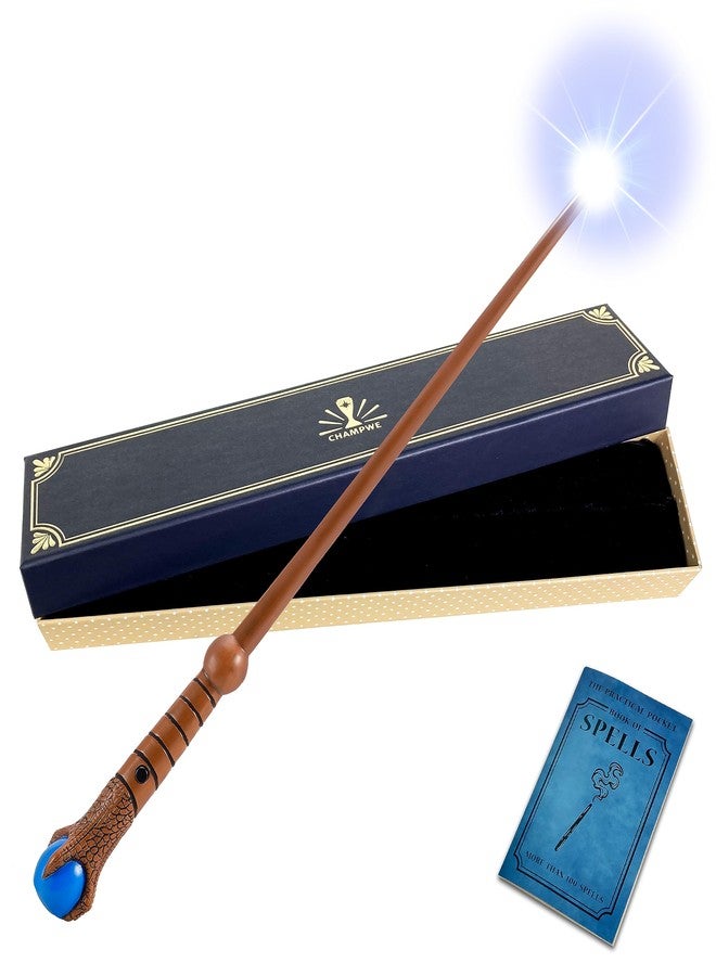 ChampWe Light Up Magic Wizard Wand Rechargeable Illuminating Toy for Kids Witch Collection Cosplay Accessories with Spellbook and Gift Box (Claw) - Image 1