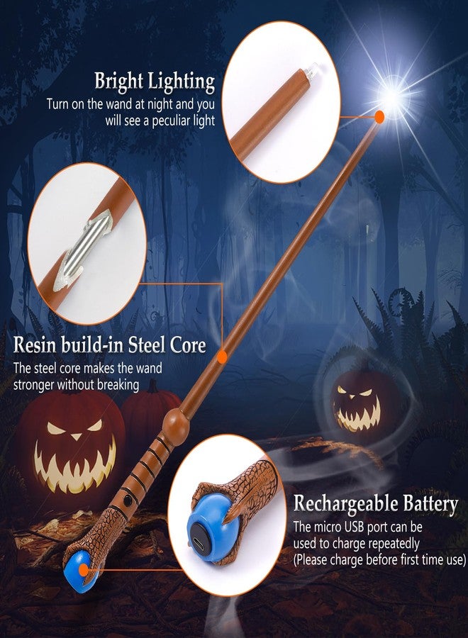 ChampWe Light Up Magic Wizard Wand Rechargeable Illuminating Toy for Kids Witch Collection Cosplay Accessories with Spellbook and Gift Box (Claw) - Image 2