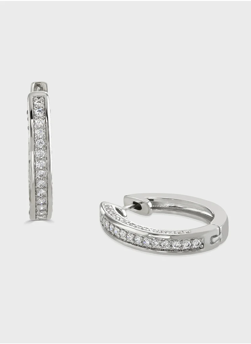 باكلي لندن Pave And Polished Hoop Earring