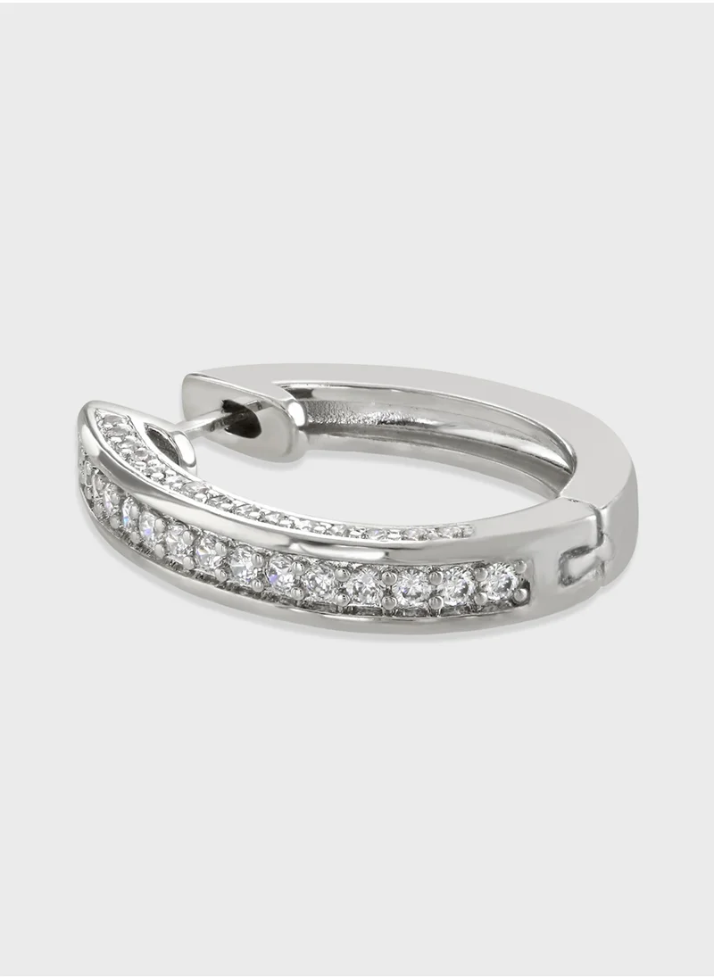 باكلي لندن Pave And Polished Hoop Earring