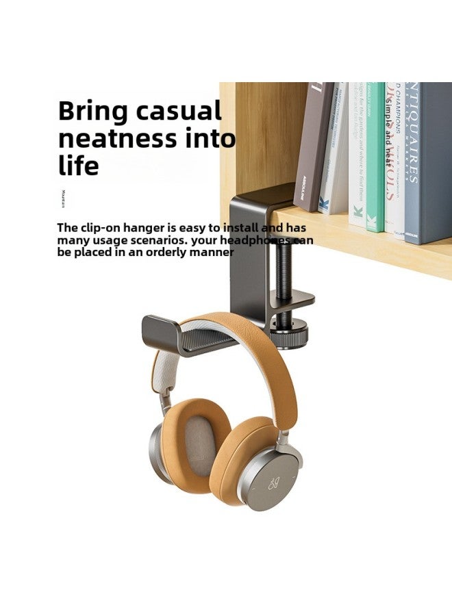 Multifunctional Aluminum Alloy Headset Holder Portable Desktop Non-perforated Bag Rack Wholesale-Color:Black - Image 4