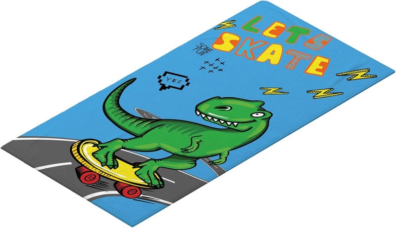 hermet Dinosaur Beach Towel for Kids, 70 x 140 cm, Bath Towel for Beach or Pool with Dinosaur Designs, 100% Soft Cotton, Lightweight and Practical - Image 2