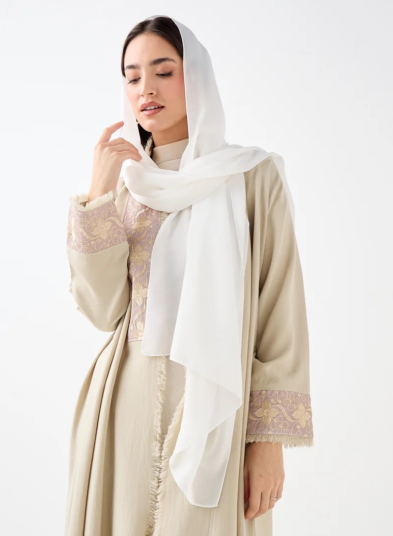 هدية المدينة  Beige Open Abaya - HM