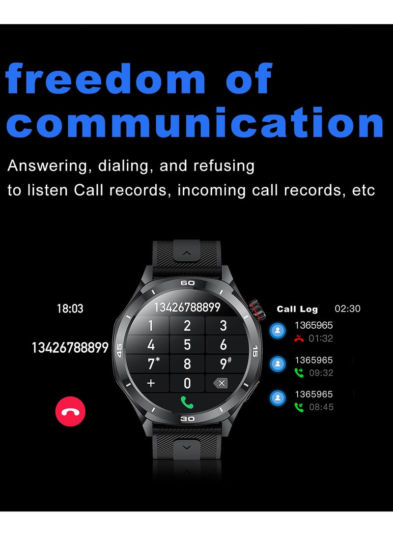 رولستيمي ساعة ذكية للرجال ، شاشة عالية الدقة 1.52" ، وضع رياضي متعدد ، مراقبة صحية ، مساعد صوت بالذكاء الاصطناعي ، ساعة ذكية للأعمال مقاومة للماء من آي بي 67 ، شريط آر تي-آي 129 أسود - Image 5