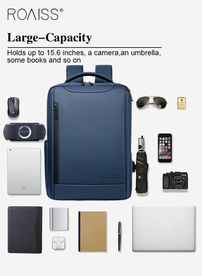 roaiss Oxford Backpack Men's 15.6-inch Large Capacity Outdoor Travel Laptop Backpack Leisure Business Commuting Bag Waterproof Laptop Computer Bag for Daily Use Student Travel with USB Charge Port  - Image 5