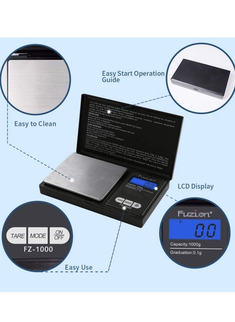 SYOSI - Jewelry Scale Weigh Gram Scale Digital Pocket Scale,100g by 0.01g,Digital Grams Scale, Food Scale, Jewelry Scale Black, Kitchen Scale 100g - Image 1