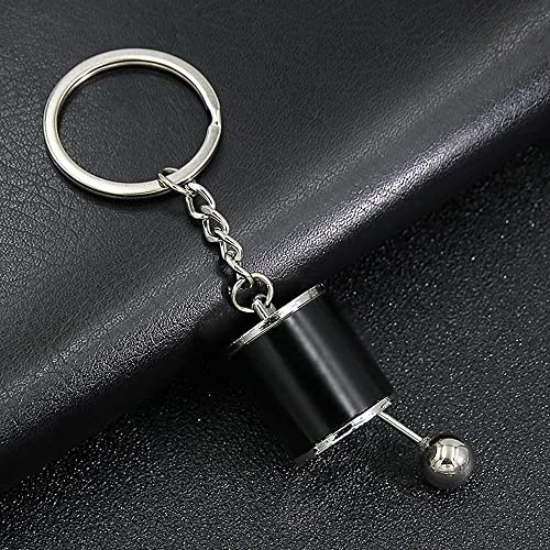 HEAVY DRIVER Alloy 6Speed Creative Auto Part Model Gear Box Keychain Chrome Six-Speed Manual Transmission Shift Lever Keyring Key Chain Turbo Car Gear Shift Stick Knob Keyfob - (Black) - Image 2