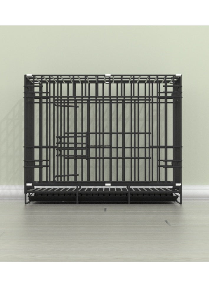 xozgdovg Dog Puppy Cage Small 50*37*40CM Black Folding 2 Door Crate With Non-Chew Metal Tray 