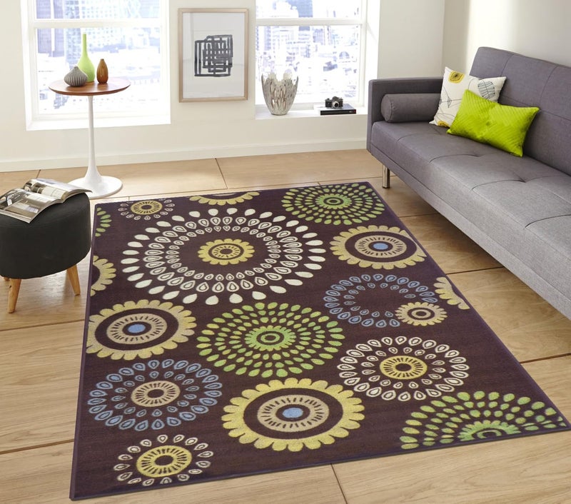Status Contract Status™ Brown Taba Rug with Anti Skid Backing Pack of 1 (Size: 5 x 7 Feet) - Image 1