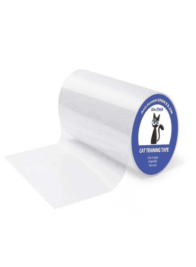 SinoPack Extra Wide Cat Scratch Guard Tape, 200'' x 8.2'' Clear Anti Scratch Tape for Furniture, Single Sided Protective Film to Stop Cats & Dogs Scratching Sofa, Door, Walls, Car Interiors - Image 1