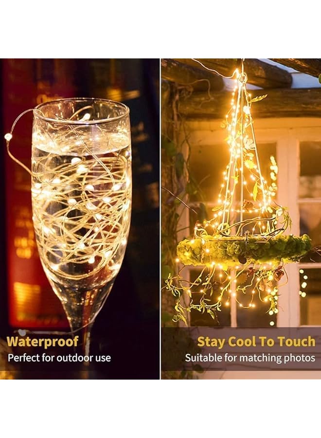 The Bros Fairy String Light Waterproof 10M 100 LED 8 Modes USB Plug in With Remote Control Starry Firefly Copper Wire String Lights for Outdoor Bedroom Christmas Party Decorations (Warm White)  - Image 3