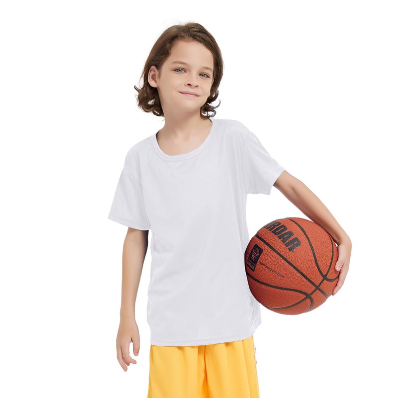 Phedrew 6 Pack Boys Youth Kids Mesh Athletic Quick Dry T Shirts Short Sleeve Moisture Wicking Tee Shirts Active Tops (Age 4-18) - Image 2