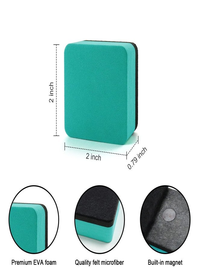 IHPUKIDI Dry Erase Erasers, IHPUKIDI 24 Pack Magnetic Whiteboard Dry Eraser Chalkboard Cleansers for Classroom, Home and Office (8-Color, 2 x 2 Inch) - Image 2