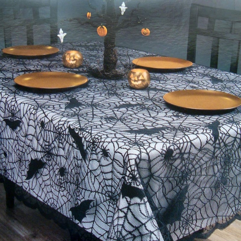SUNTRADE Halloween Tablecloth Black Spider Web Rectangular Polyester Lace TableclothPerfect for Halloween Dinner Parties and Scary Movie Nights70 X 52 inch - Image 4