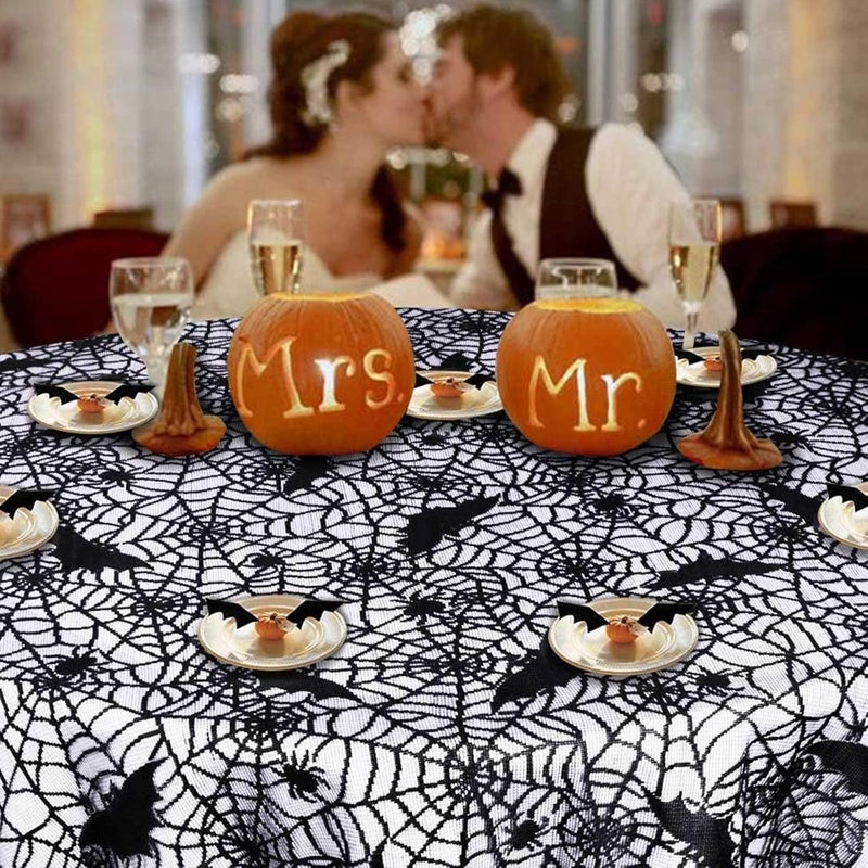 SUNTRADE Halloween Tablecloth Black Spider Web Rectangular Polyester Lace TableclothPerfect for Halloween Dinner Parties and Scary Movie Nights70 X 52 inch - Image 5