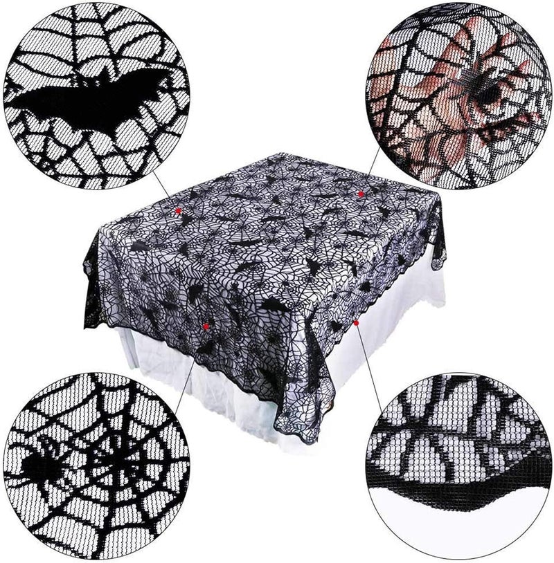 SUNTRADE Halloween Tablecloth Black Spider Web Rectangular Polyester Lace TableclothPerfect for Halloween Dinner Parties and Scary Movie Nights70 X 52 inch - Image 3