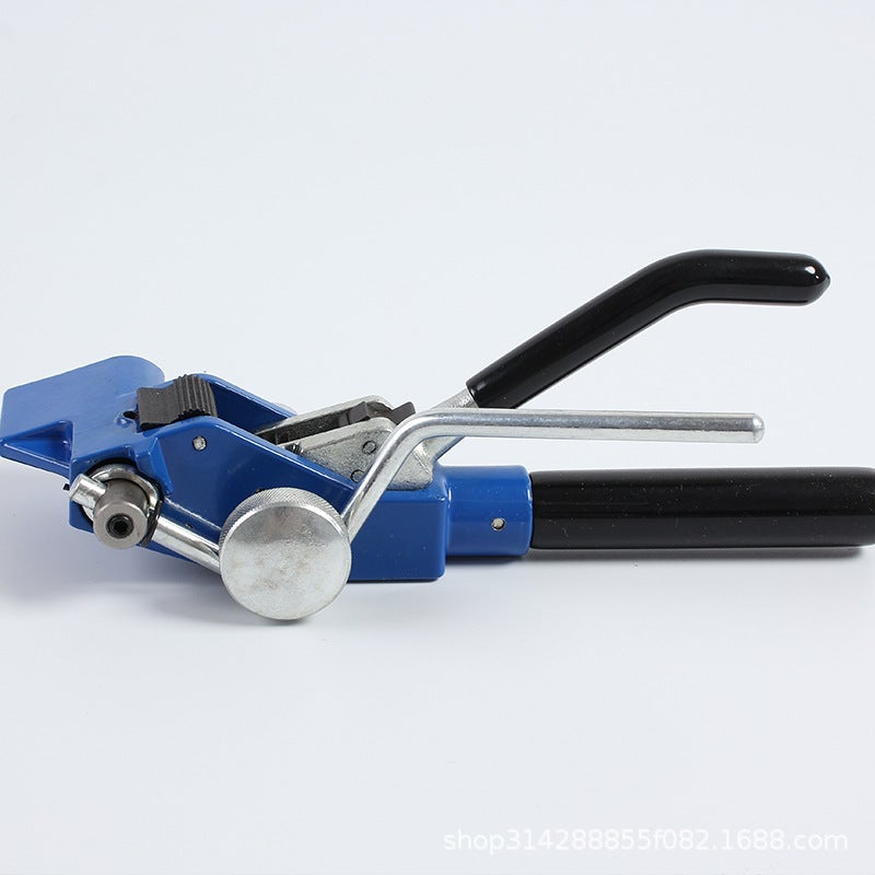 Blue stainless steel tie tool screw type steel belt tool tie gun packing lock rocker type ratchet tool 