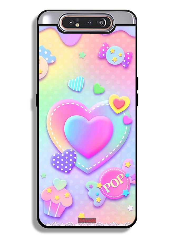 Tolwak Samsung Galaxy A80 Protective Case Cover Pop Hearts Art - Image 1