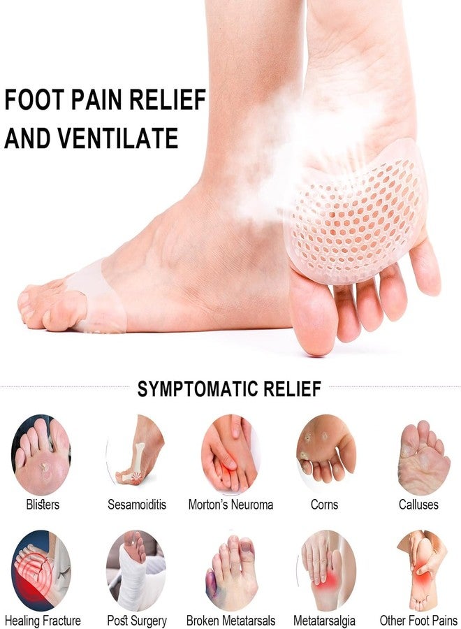 DISONE Silicone Gel Half Toe Sleeve Anti-Skid Forefoot Soft Pads for Pain Relief heel front socks silicone Heel Protector foot Gel Socks for Repair Dry Cracked Skins (Toe Heel) - Image 5