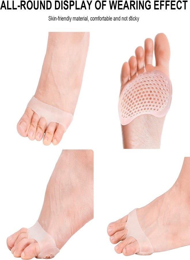 DISONE Silicone Gel Half Toe Sleeve Anti-Skid Forefoot Soft Pads for Pain Relief heel front socks silicone Heel Protector foot Gel Socks for Repair Dry Cracked Skins (Toe Heel) - Image 3