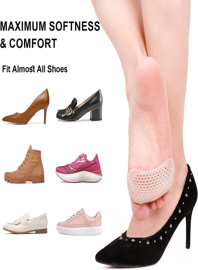 DISONE Silicone Gel Half Toe Sleeve Anti-Skid Forefoot Soft Pads for Pain Relief heel front socks silicone Heel Protector foot Gel Socks for Repair Dry Cracked Skins (Toe Heel) - Image 2