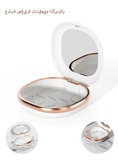 GIFT Oral Care Teeth Tooth Invisible Orthodontic Appliance Aligner Retainer Braces Storage Box Organizer Container Case (White with Mirror)  - Image 1
