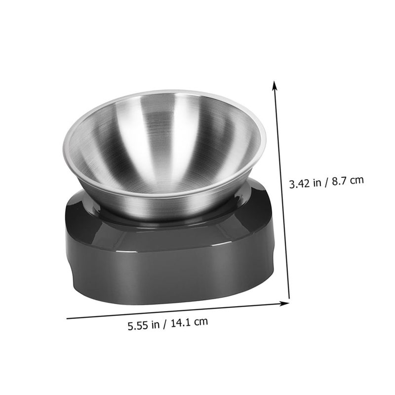 Stainless Steel Elevated Cat Feeder Adjustable Tilted Non Skid Food Water Bowl - Image 3