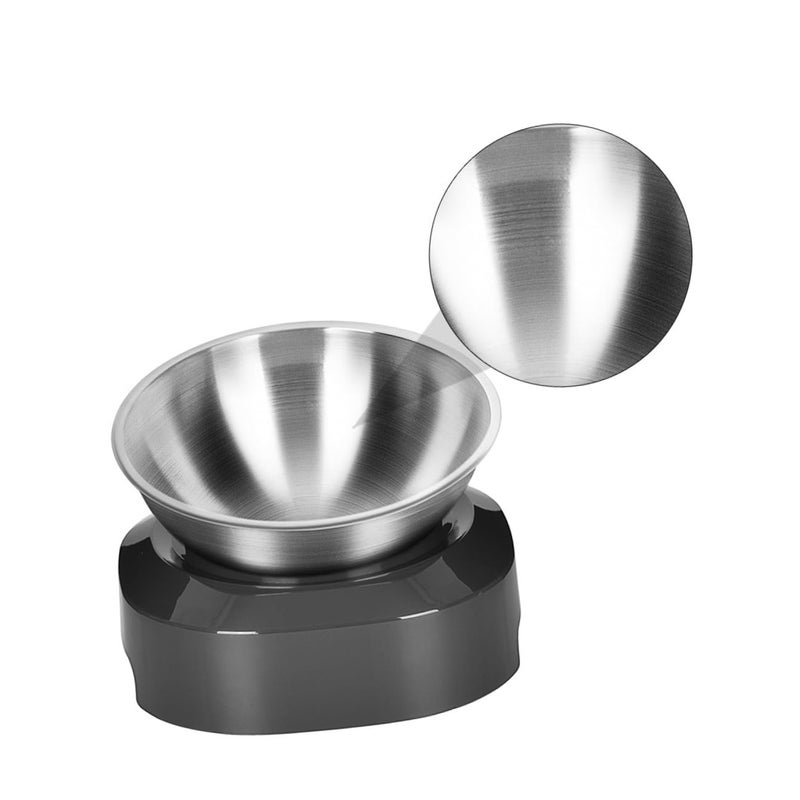 Stainless Steel Elevated Cat Feeder Adjustable Tilted Non Skid Food Water Bowl - Image 4