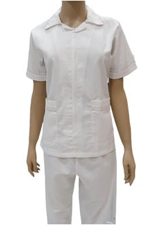 Rannah's Uniform Maid Uniform with Zipper Top and Pants White Domestic Helper Uniform  - Image 2