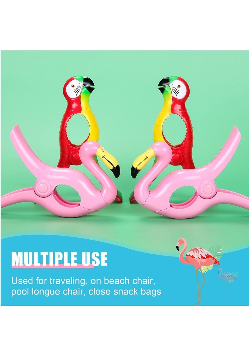 Y&D Beach Towel Clip, Outdoor Parrot Flamingo Style Fashion Clip Cute Animal Windproof Large Clothes Quilt Blanket Fixer Suitable for Family, Outdoor, Beach, Party, Etc. (6 Pieces)  - Image 4
