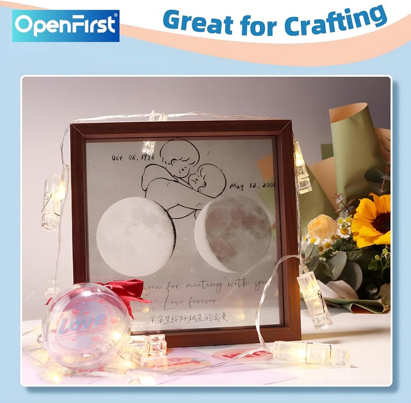 OPENFIRST أوراق OHP بحجم A3 فيلم شفاف لامع 120 ميكرون، عبوة من 25 ورقة للرسم والفنون والحرف اليدوية - Image 3