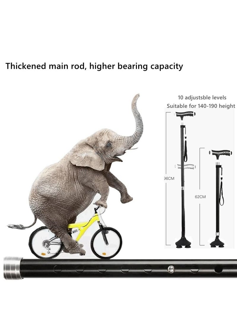 Cool Baby COOLBABY aluminum alloy multi-function crutch lamp self-supporting crutches non-slip old man crutches with LED light magnet massage handle crutches  - Image 4
