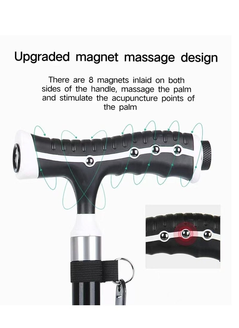 Cool Baby COOLBABY aluminum alloy multi-function crutch lamp self-supporting crutches non-slip old man crutches with LED light magnet massage handle crutches  - Image 2