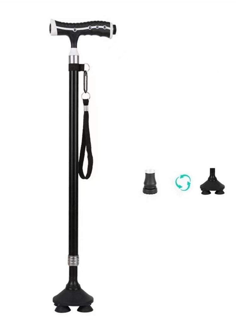 Cool Baby COOLBABY aluminum alloy multi-function crutch lamp self-supporting crutches non-slip old man crutches with LED light magnet massage handle crutches  - Image 1