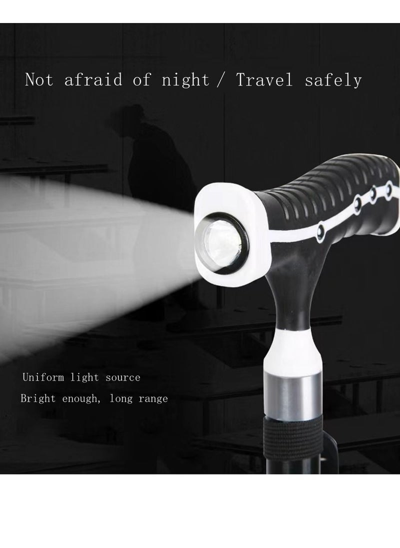 Cool Baby COOLBABY aluminum alloy multi-function crutch lamp self-supporting crutches non-slip old man crutches with LED light magnet massage handle crutches  - Image 5